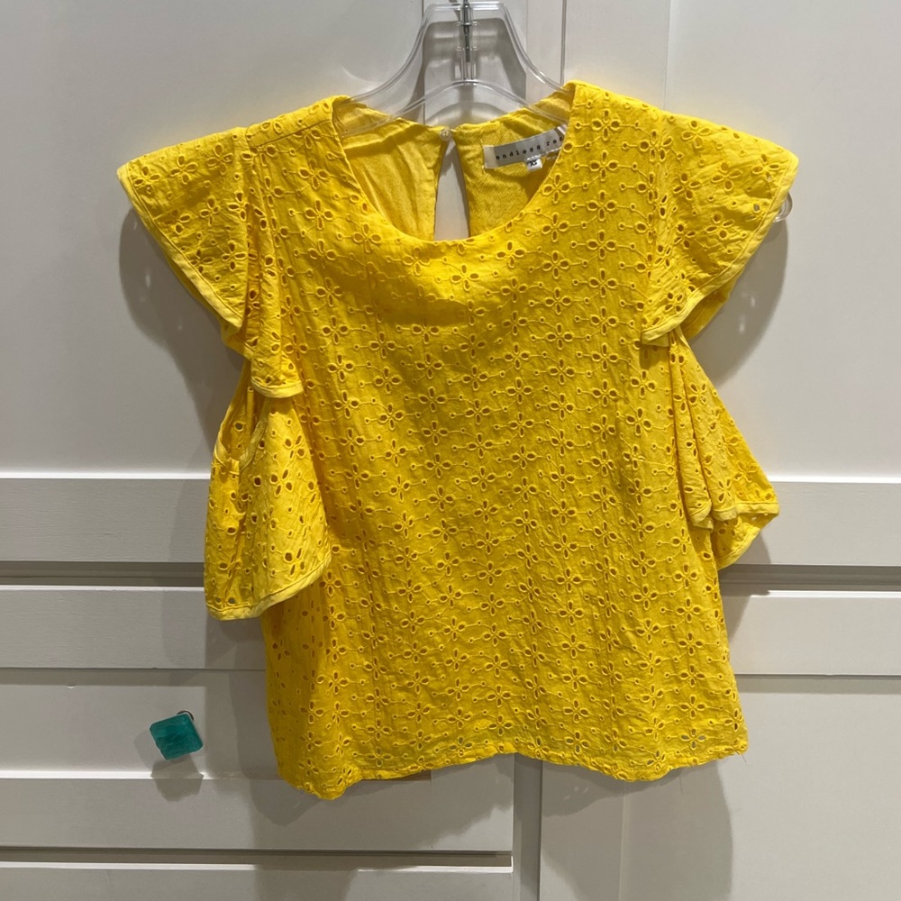 Endless Rose Ruffle Shoulder Eyelet Top - Picture 4 of 11